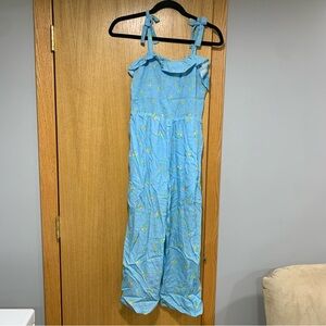 love, Fire Blue and Orange Floral Kids Romper - Size Large